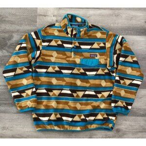 Patagonia Synchilla Snap T Fleece Jacket Guatemalan Tango Pullover Pyramid Large
